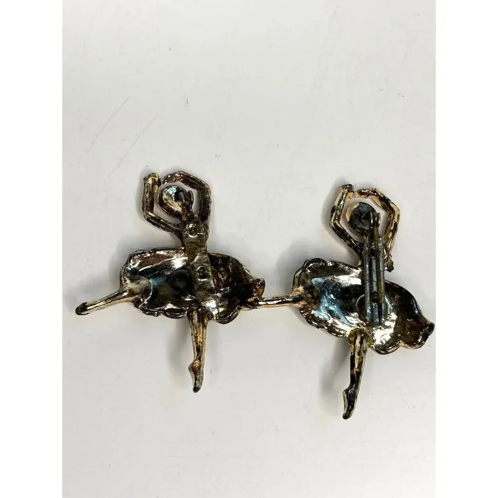 Vintage Mid Century Ballerina Pins Plastic Dance Accessories Set of 2 AS IS